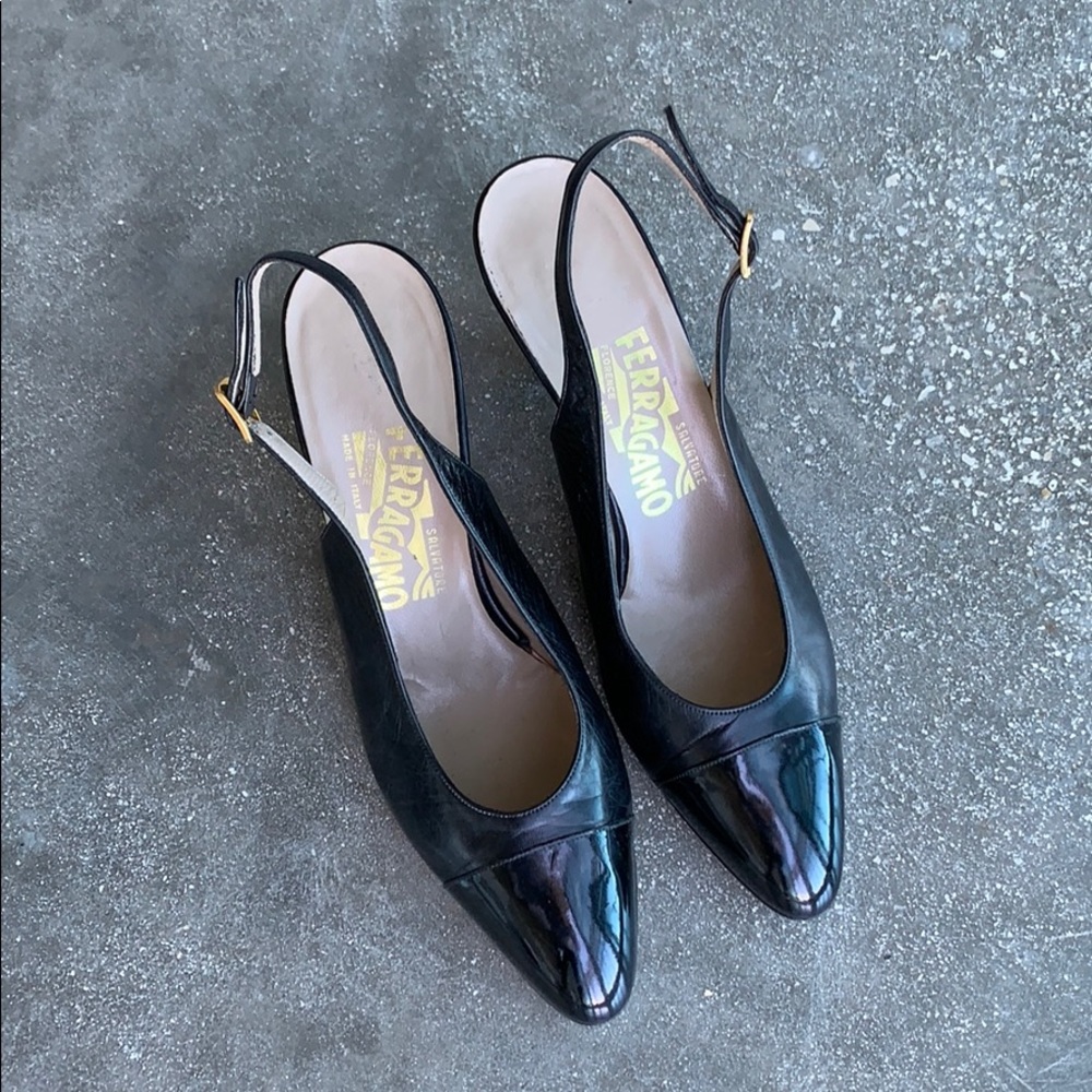 Cap Toe Sling Back Pumps
